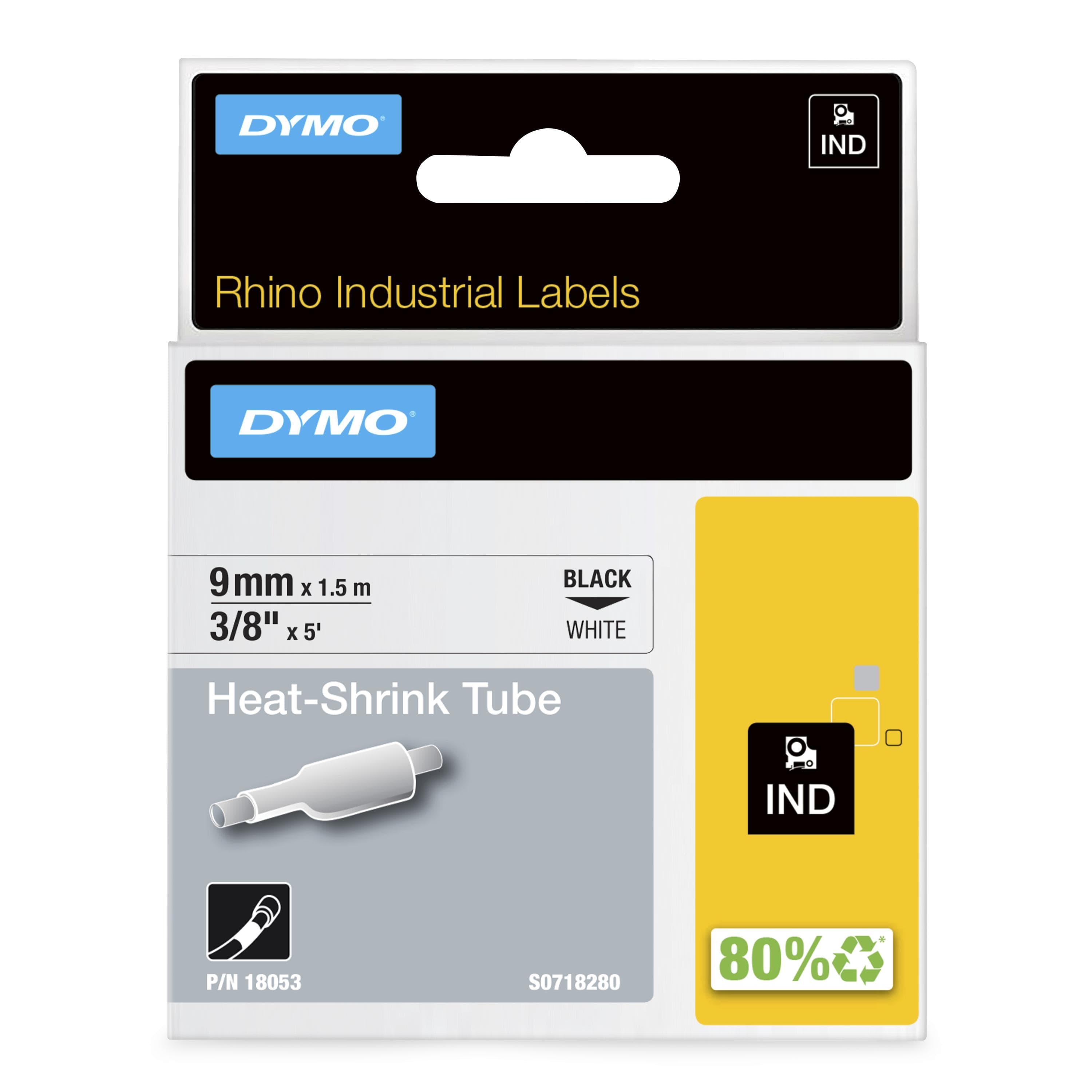 Dymo DYMO Genuine Rhino Industrial Labels- Heat  Shrink Tube 9mm Black 18053