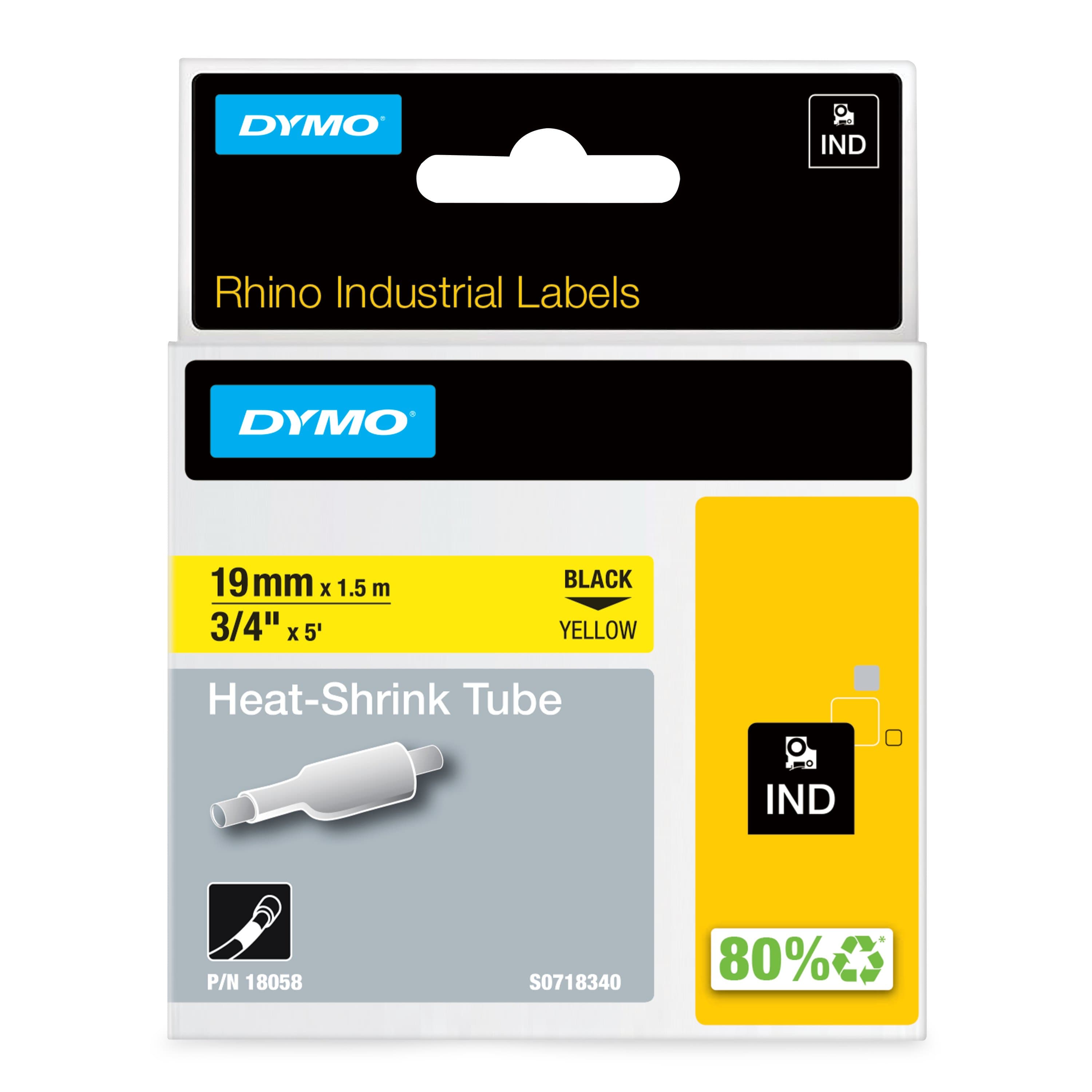Dymo DYMO Genuine Rhino Industrial Labels-Heat Shrink Tube 19mm Black 18058