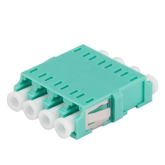 Dynamix DYNAMIX Adapter LC Quad MM Aqua Flangeless, Zirconia Ceramic Sleeve A-FXLCLC-QMM