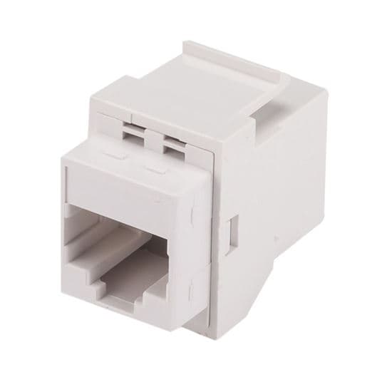 Dynamix DYNAMIX Cat6 Rated RJ45 8C Joiner, 2-Way (2x RJ45 Sockets) A-RJ45C6NWH