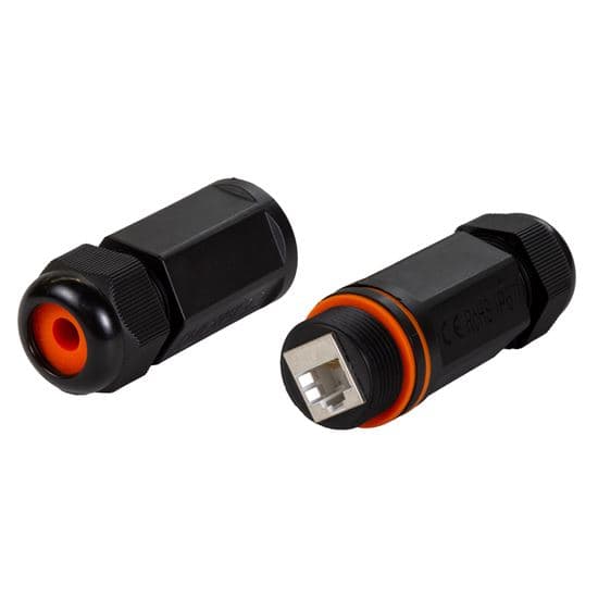 Dynamix DYNAMIX Cat6/6A Waterproof In-line Connector Coupler. Shielded Female A-RJ45IP-C6AS