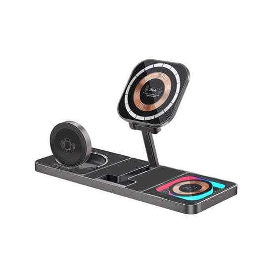 promate PROMATE 3-in-1 Ultra-Slim 15W MagSafe Wireless Charging Station. AURASLATE-TRIO