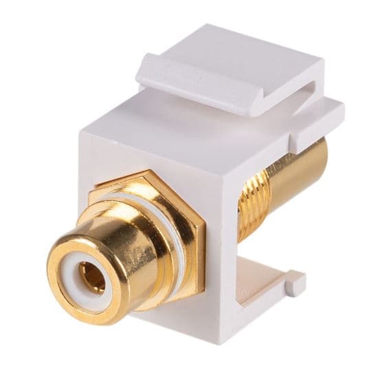 Dynamix DYNAMIX White RCA to RCA Keystone Adapter. Gold Plated AVP-RCA-WH