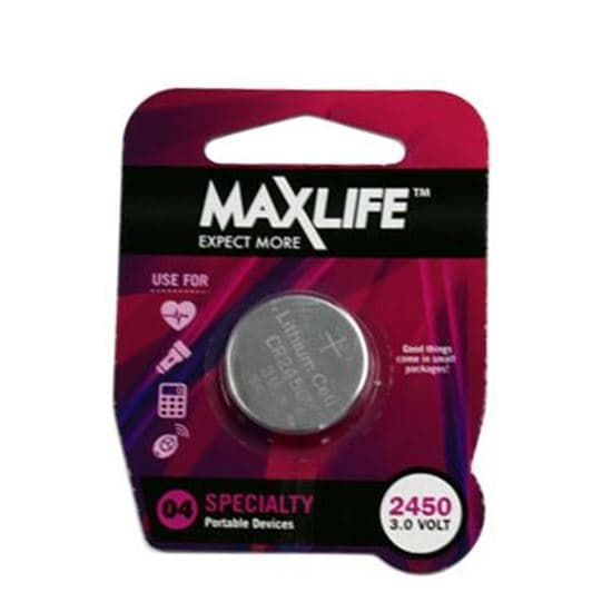 Maxlife MAXLIFE CR2450 Lithium Button Cell Battery. 1Pk. BAT2450