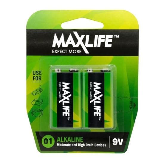 Maxlife MAXLIFE 9V Alkaline Battery 2 Pack Long Lasting Alkaline Formula. BAT9V-A2