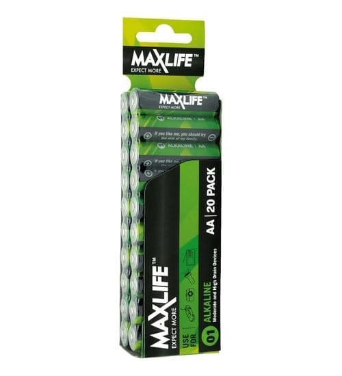 Maxlife MAXLIFE AA  Alkaline Battery 20 Pack Long Lasting Alkaline Formula. BATAA-A