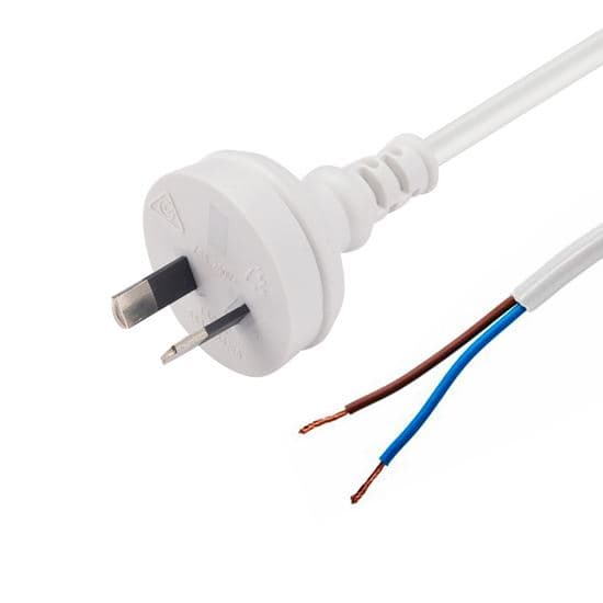 Dynamix DYNAMIX 2M 2-Pin Plug to Bare End, 2 Core 0.75mm Cable, White Colour, C-PB2C75-2WH