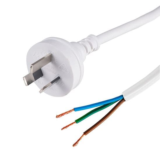 Dynamix DYNAMIX 1M 3-Pin Plug to Bare End, 3 Core 1mm Cable, White Colour, C-PB3C10-1WH