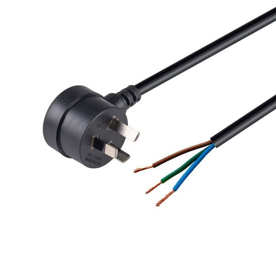 Dynamix DYNAMIX 2M 3-Pin Tapon Plug to Bare End, 3 Core 1mm Cable, Black C-PB3C10T-2