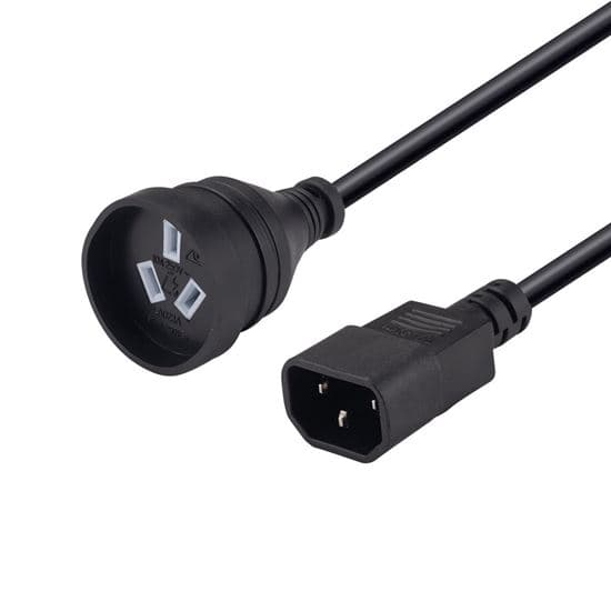 Dynamix DYNAMIX 2M 3-Pin Socket to IEC C14 Male Connector. 10A. SAA C-POWERUPS-2