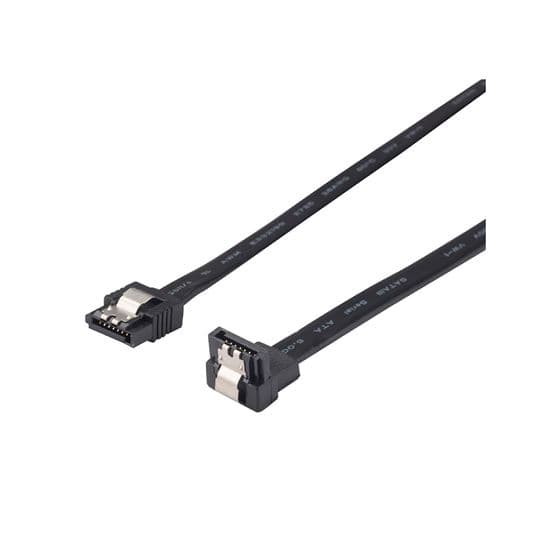 Dynamix DYNAMIX 0.2m Right Angled SATA 6Gbs Data Cable With Latch. Black C-SATA3-R20