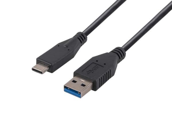 Dynamix 2M USB 3.1 USB-C Male To USB-A Male Cable. Black Colour Up To 10G Data Transfer Speed C-U3-1CA-2