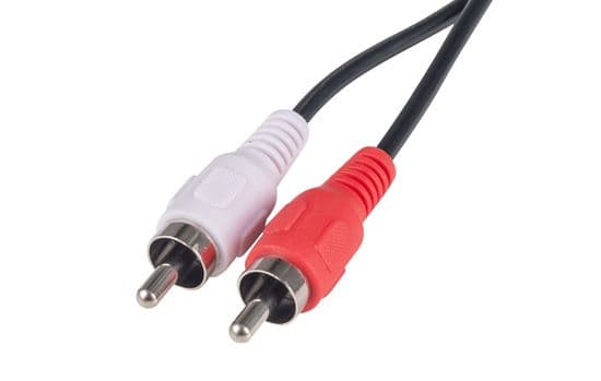 Dynamix DYNAMIX 10m RCA Audio Cable 2 RCA to 2 RCA Plugs, Coloured Red & CA-2RCA-10