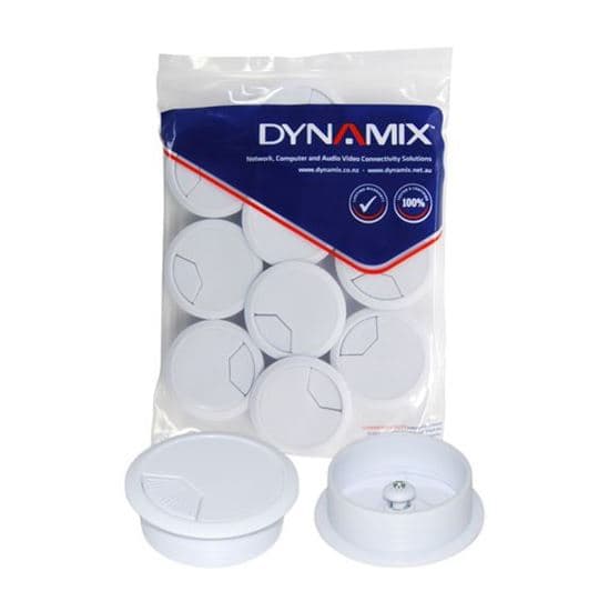 Dynamix DYNAMIX 80mm Round Desk Grommet. Easily & Neatly Store your Power, CG80WH-10