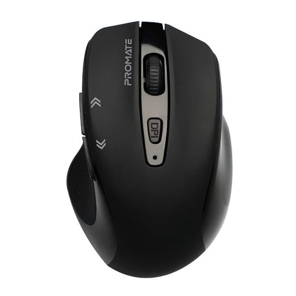 PROMATE EZGrip Ergonomic Wireless Mouse W/ Quick Forward/Back Buttons. 800/1200/1600Dpi 10m CURSOR-BLK