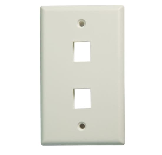 Dynamix DYNAMIX Dual Port Face Plate for RJ45 110 Keystone Jacks. FP-110-DUAL