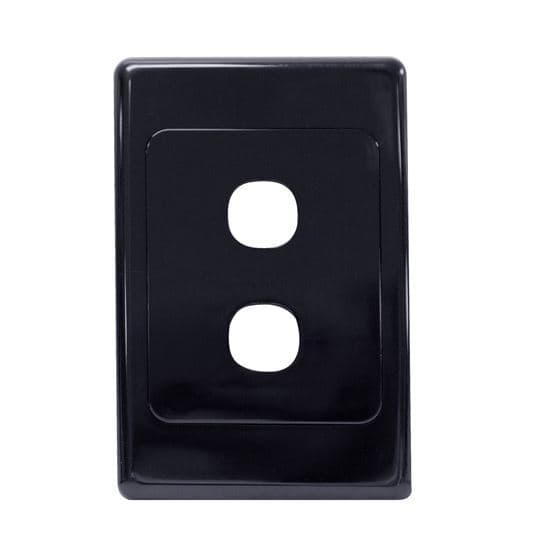 amdex AMDEX Switch Plate ONLY. 2 Gang Wall Face Plate (Accepts Clipsal FP-2PV2-BK