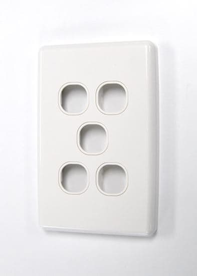 Amdex AMDEX Switch Plate ONLY. 5 Gang WPC Series Wall Face Full Cover FP-5PV3