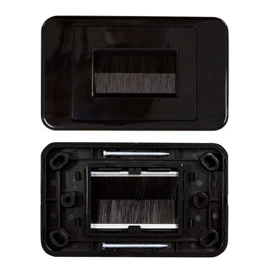 Dynamix DYNAMIX AV Brush Plate. Ideal for Streamlining your Home Theater, FP-BRUSHPBK