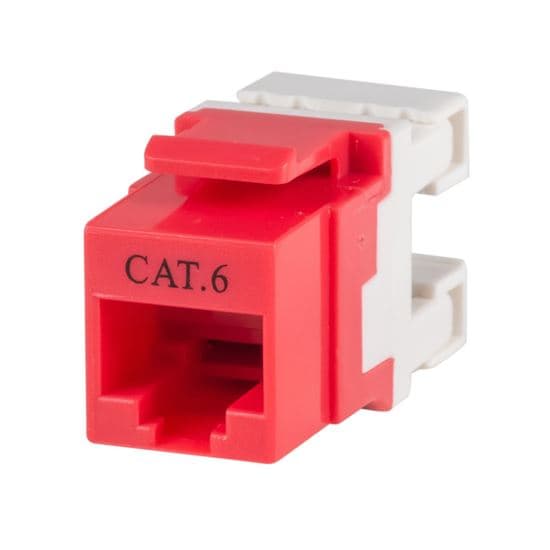 Dynamix DYNAMIX Cat6 RED Keystone RJ45 Jack for 110 Face Plate T568A/T568B FP-C6-RED