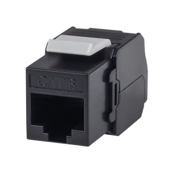Dynamix DYNAMIX Cat6 UTP Keystone Slimline Tooless & Punch Down Compatible FP-C6-TLBK