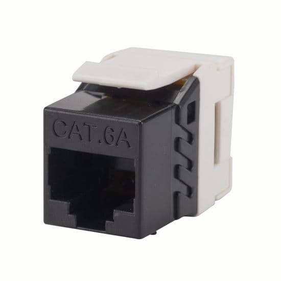 Dynamix DYNAMIX Slimline Cat6A UTP jack. Colour Black FP-C6AUTP-02BK