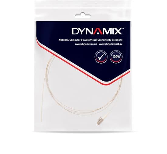 Dynamix DYNAMIX 2M LC Pigtail OM3 1x Piece White, 900um Multimode Fibre, FPT-OM3LC