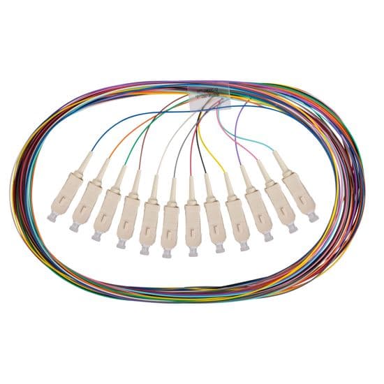 Dynamix DYNAMIX 2M SC Pigtail OM3 12x Pack Colour Coded, 900um Multimode FPT-OM3SC-12
