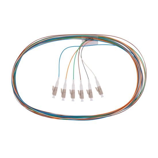 Dynamix DYNAMIX 2M LC Pigtail OM4 6x Pack Colour Coded, 900um Multimode FPT-OM4LC-6