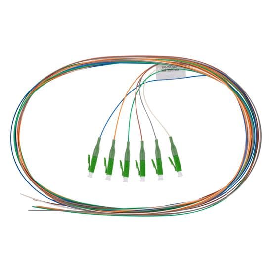 Dynamix DYNAMIX 2M LC APC Pigtail OS2 6 Pk Colour Coded, 900um Single-mode FPT-OS1LCA-6