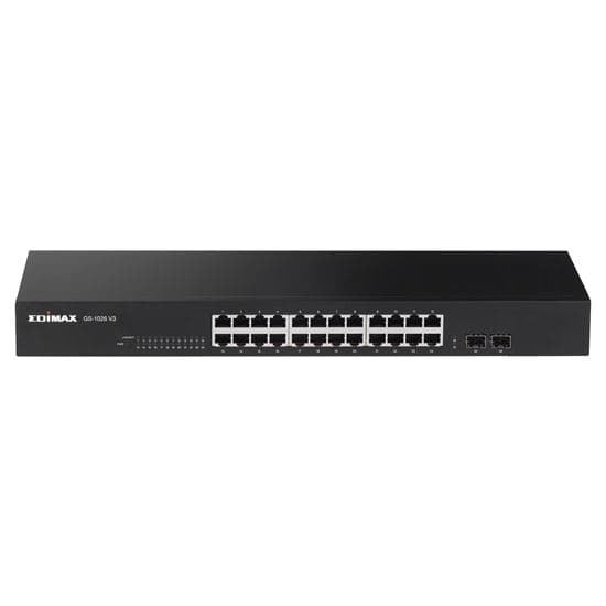 Edimax EDIMAX 24 Port Gigabit Rack-Mount Unmanaged Switch + 2 SFP Ports. GS-1026V3