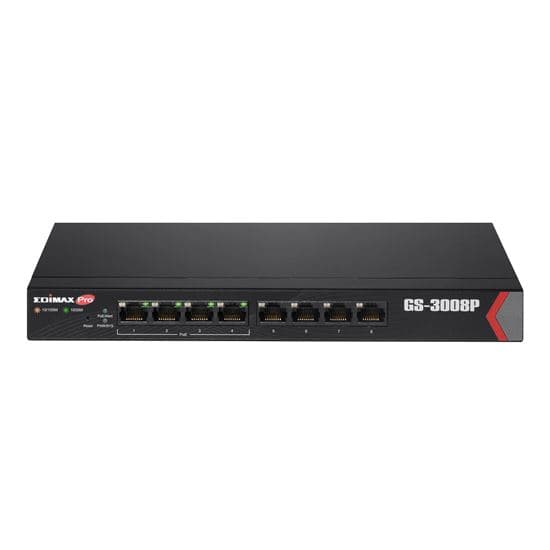 Edimax EDIMAX 8 Port Gigabit Web Managed Switch with 4 PoE+ Ports. GS-3008P