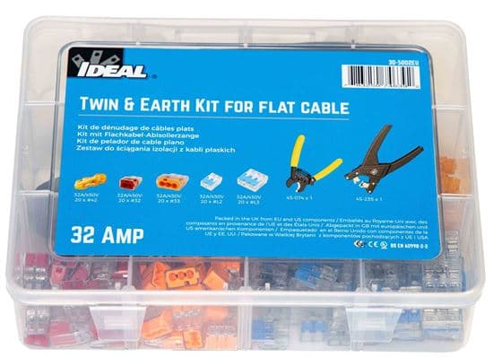 Ideal Industries IDEAL INDUSTRIES Twin and Earth 32A Kit for Flat Cable. Box of 100 IDL30-5002EU