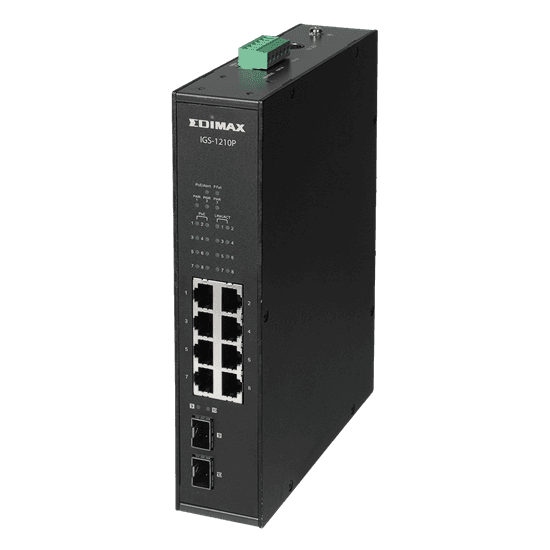 Edimax EDIMAX Industrial 10-Port Gigabit PoE+ DIN Rail Switch. 8 x Gigabit IGS-1210PV2