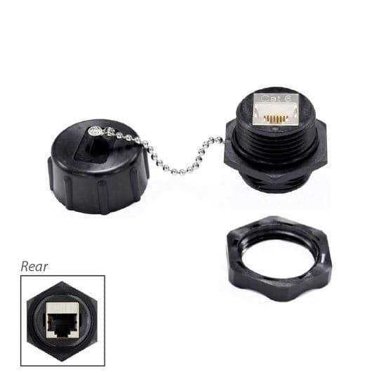 Dynamix DYNAMIX IP67 Rated Cat6 Shielded Joiner with Dust Cap. IPR-C6C