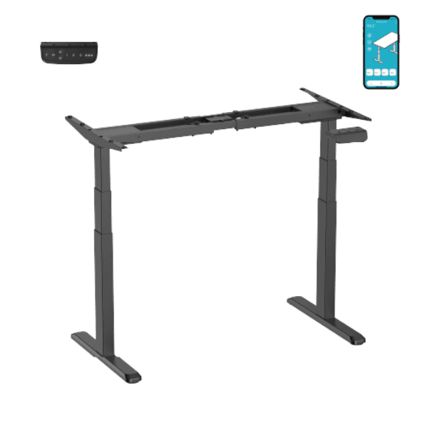 BRATECK Pro Smart Dual-Motor Sit Stand Desk W/ Intelligent APP Control. Programmable Height M06-23DE-AI-BLK