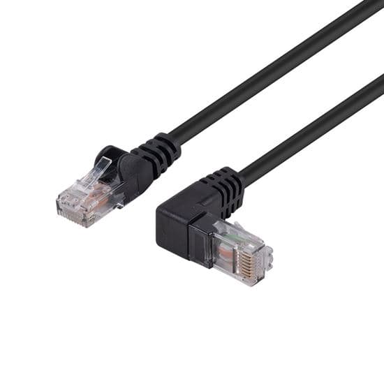 Dynamix DYNAMIX 1.5m Cat6 Black UTP Right Angled Patch Lead 250MHz PLKRA-C6-1H