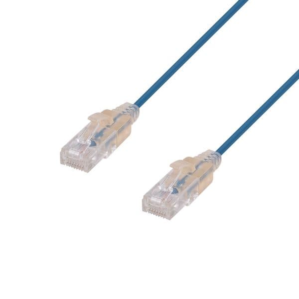 Dynamix 1.5m Cat6A 10G Blue UTP LSZH Patch Lead 30AWG 802.3af Unshielded Plug. PLSE-C6-1-5