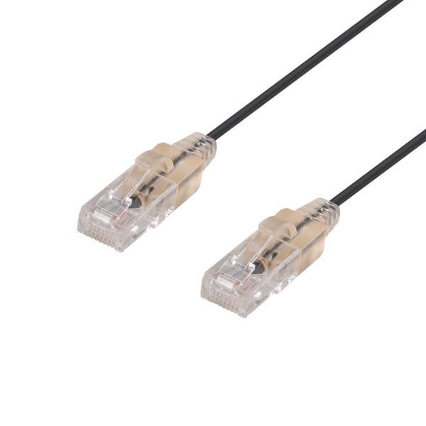 Dynamix 2.5m Cat6A 10G Black UTP LSZH Patch Lead 30AWG 802.3af Unshielded Plug. PLSK-C6-2-5
