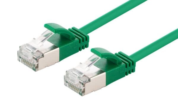 Dynamix 1.25m Cat6A S/FTP Green 10G LSZH Patch Lead 34AWG 802.3af Shielded Plug. PLSSG-C6A-1-25