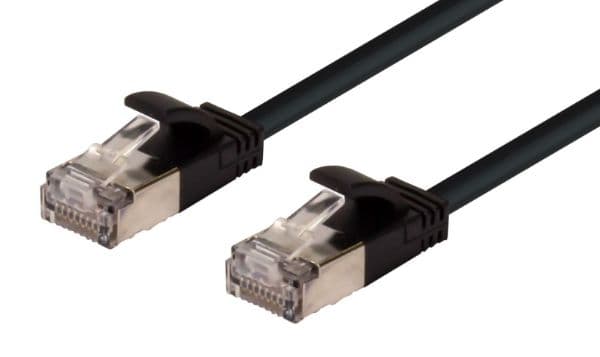 Dynamix 0.5m Cat6A S/FTP Black 10G LSZH Patch Lead 34AWG 802.3af Shielded Plug. PLSSK-C6A-0-5