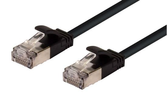 Dynamix DYNAMIX 3m Cat6A S/FTP Black Ultra-Slim Shielded 10G Patch Lead PLSSK-C6A-3
