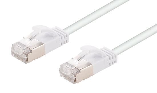 Dynamix DYNAMIX 3m Cat6A S/FTP White Ultra-Slim Shielded 10G Patch Lead PLSSW-C6A-3