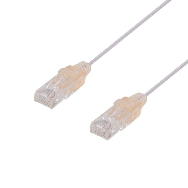 Dynamix 1.25m Cat6A 10G White UTP LSZH Patch Lead 30AWG 802.3af Unshielded Plug. PLSW-C6-1-25