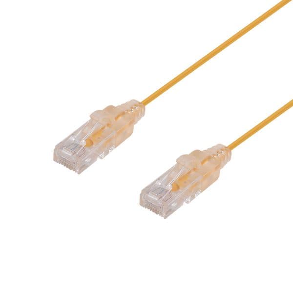 Dynamix 0.5m Cat6A 10G Yellow UTP LSZH Patch Lead 30AWG 802.3af Unshielded Plug. PLSY-C6-0-5