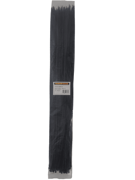 POWERFORCE 4.8 X 914mm Black UV Cable Ties Pack Of 100 22kgs Tensile Strength POWCT9144BK-100