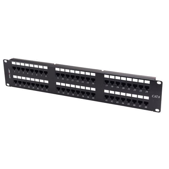 Dynamix DYNAMIX 48 Port 19' Cat6 UTP Patch Panel T568A & T568B Wiring. PP-C6-48