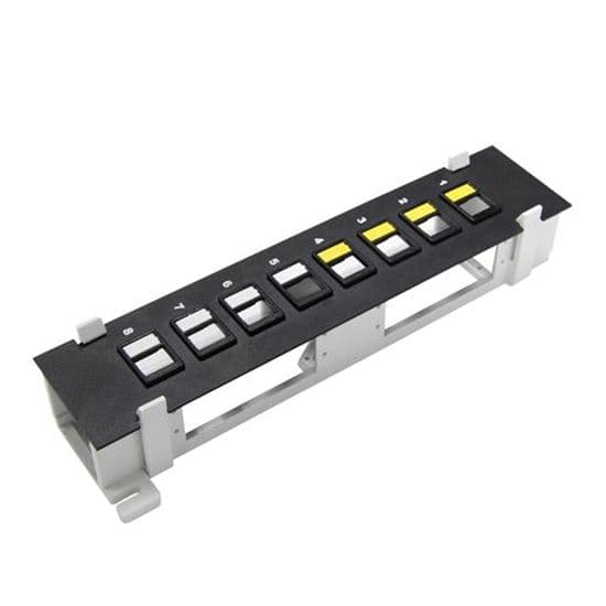 Dynamix DYNAMIX Mini 8 Port Unloaded Keystone Patch Panel PP-MINI8-UK