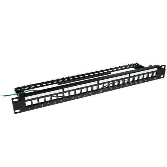 Dynamix DYNAMIX 24 Port 19' 1RU STP / UTP Unloaded Keystone Patch Panel PP-UKSTP-24RMB