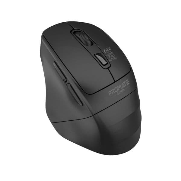 PROMATE Ergonomic Silent Click Wireless Mouse Up To 2200 DPI. 10m Working Range. Plug & Play SAMIT-BLK